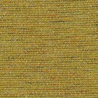 Lemon yellow woven fabric sample with horizontal stripes and faint circular motifs, labeled “moroso polka 869.180 lemon.”